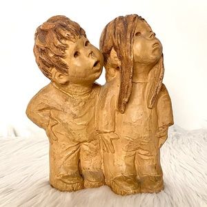 Vintage Lee Bortin Originals Chicago Clay Figurine Boy & Girl